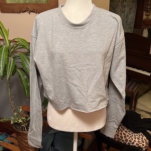 Gray long sleeve cropped sweatshirt Sz M